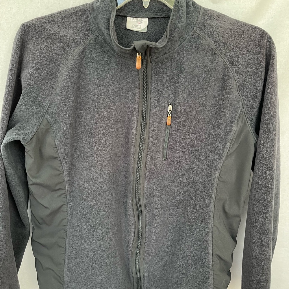 Danskin Now Women’s Fleece Gray Full-Zip Jacket Size L (12-14)